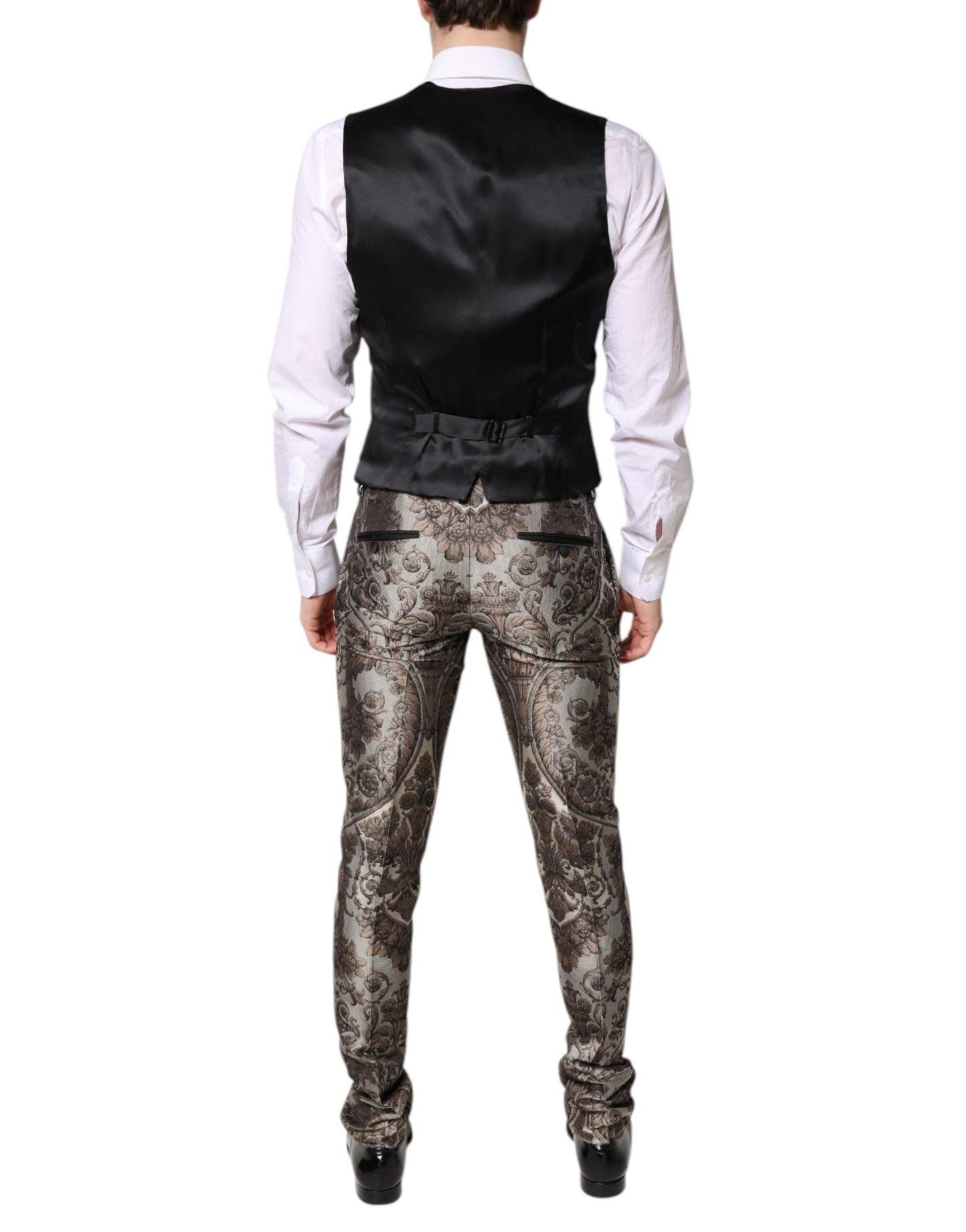 Dolce & Gabbana Multicolor Jacquard Single Breasted 3 Piece Suit