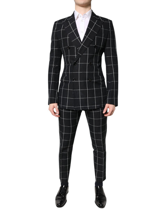 Dolce & Gabbana Black TAORMINA Double Breasted 2 Piece Suit