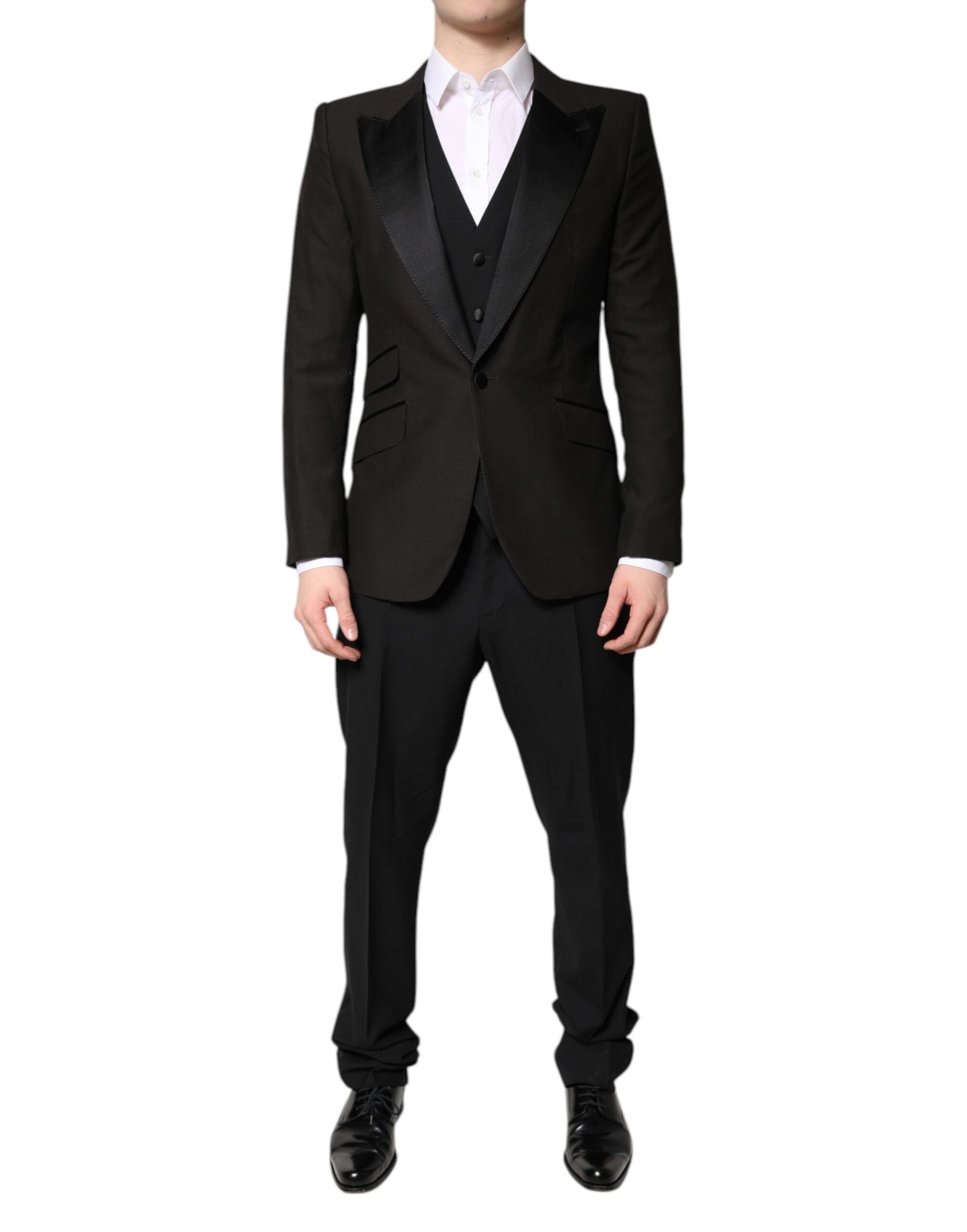 Dolce & Gabbana Black Single Breasted Formal 3 Piece Suit