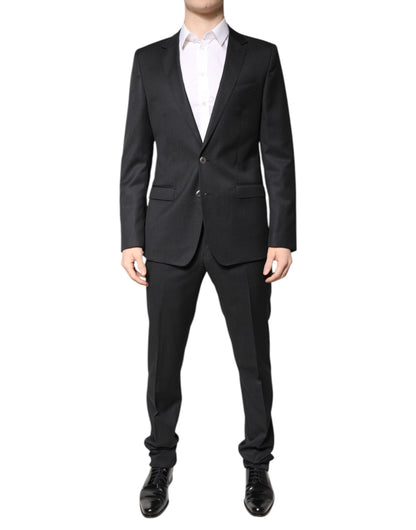 Dolce & Gabbana Dark Gray Wool Single Breasted 2 Piece Suit