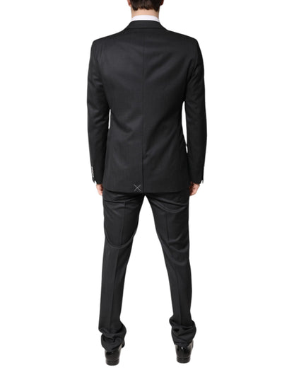 Dolce & Gabbana Dark Gray Wool Single Breasted 2 Piece Suit