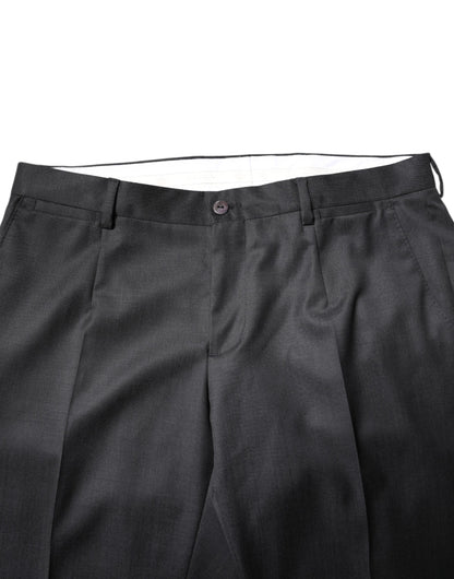 Dolce & Gabbana Dark Gray Wool Single Breasted 2 Piece Suit