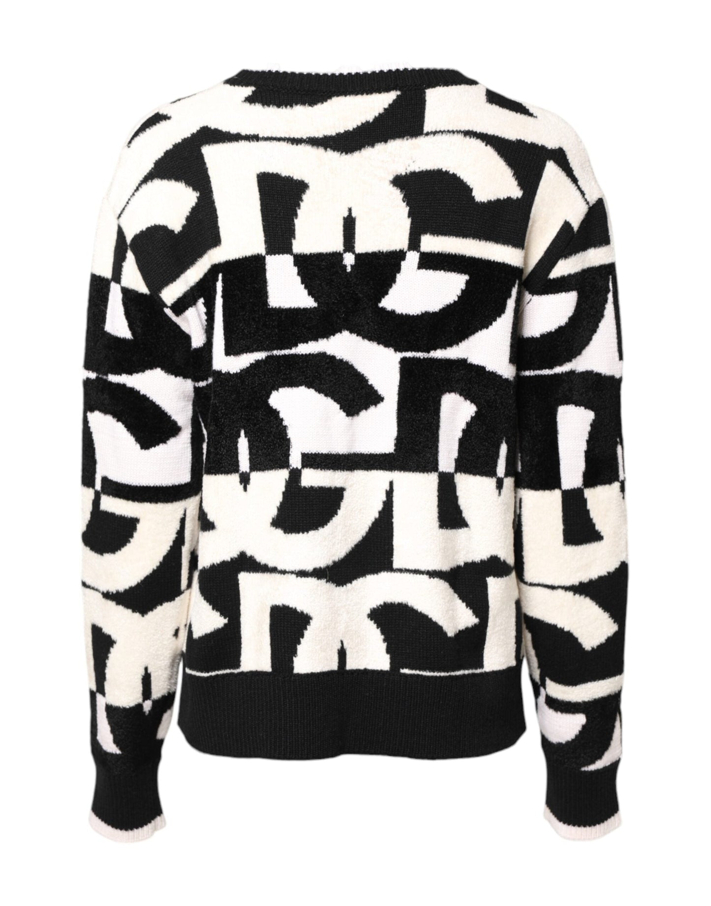 Dolce & Gabbana White Black Logo Print Women Pullover Sweater