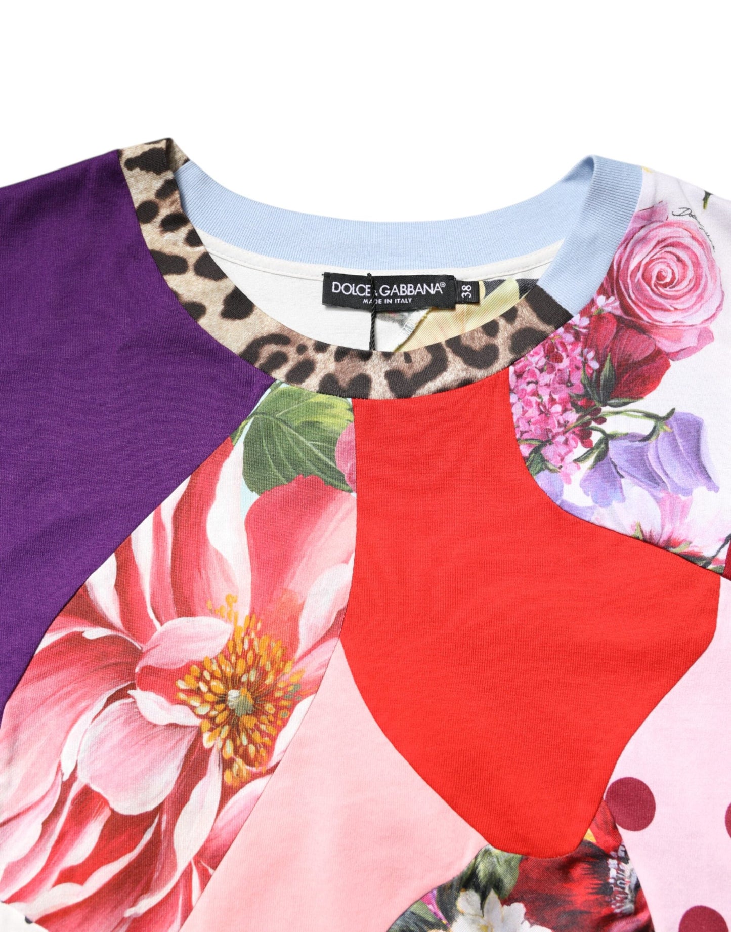 Dolce & Gabbana Multicolor Patchwork Short Sleeve Blouse Top