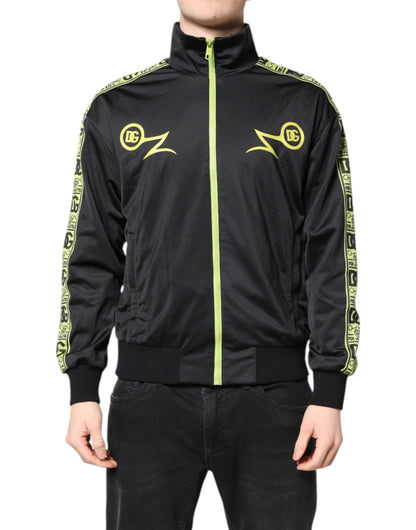 Dolce & Gabbana Black Logo Turtleneck Zip Bomber Jacket