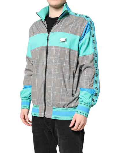 Dolce & Gabbana Multicolor Plaid Full Zip Windbreaker Jacket