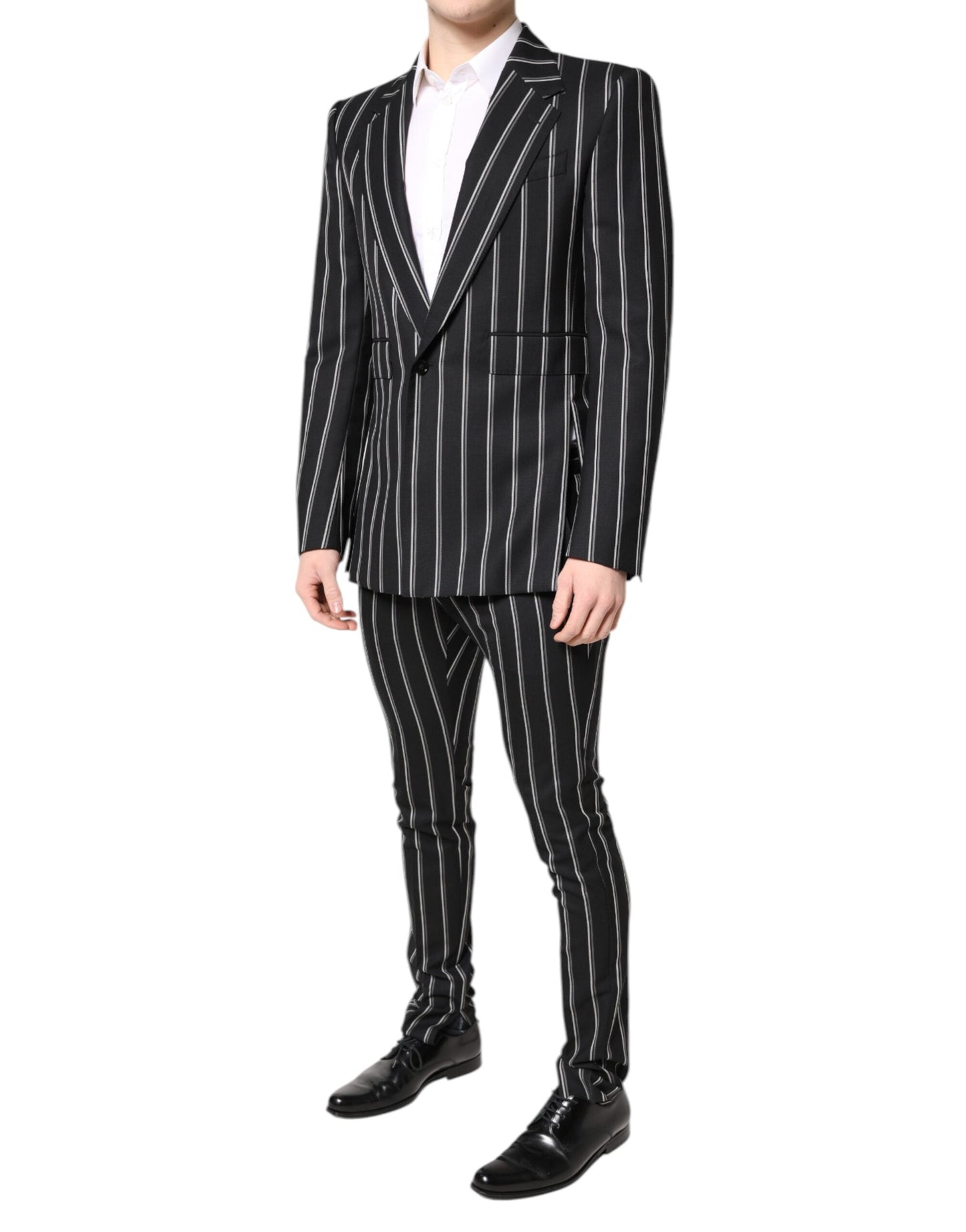 Dolce & Gabbana Black Striped SICILIA Formal 2 Piece Suit