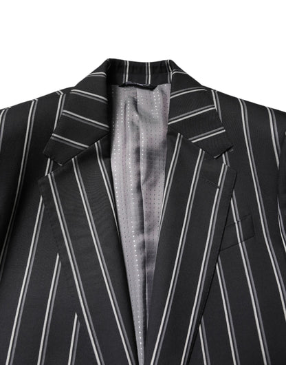Dolce & Gabbana Black Striped SICILIA Formal 2 Piece Suit