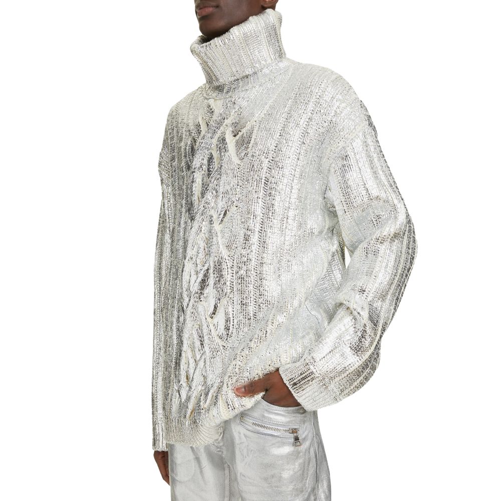 Balmain Brown Wool Men Turtleneck Sweater