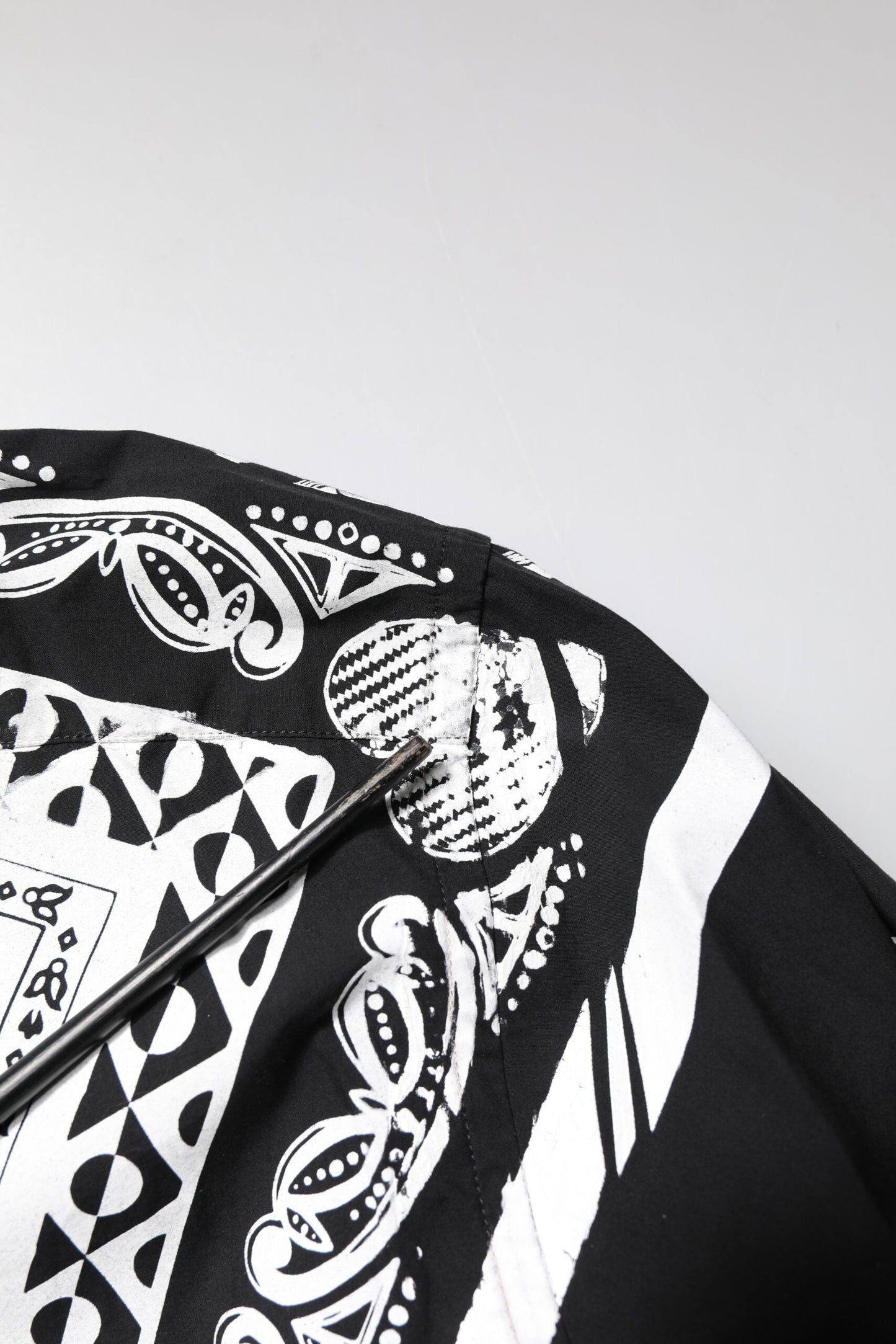 Dolce & Gabbana Black White Bandana MARTINI Men Dress Shirt