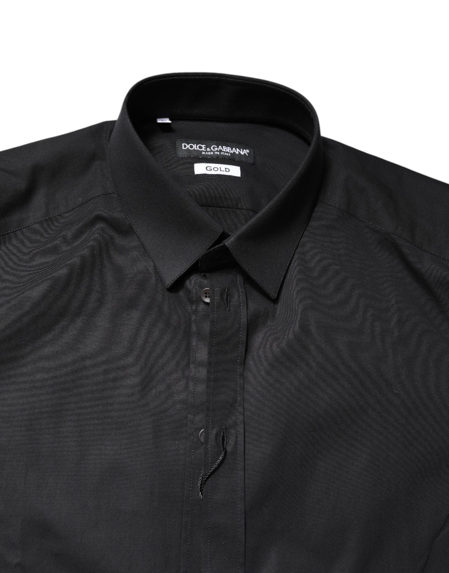 Dolce & Gabbana Black GOLD Cotton Long Sleeves Dress Shirt