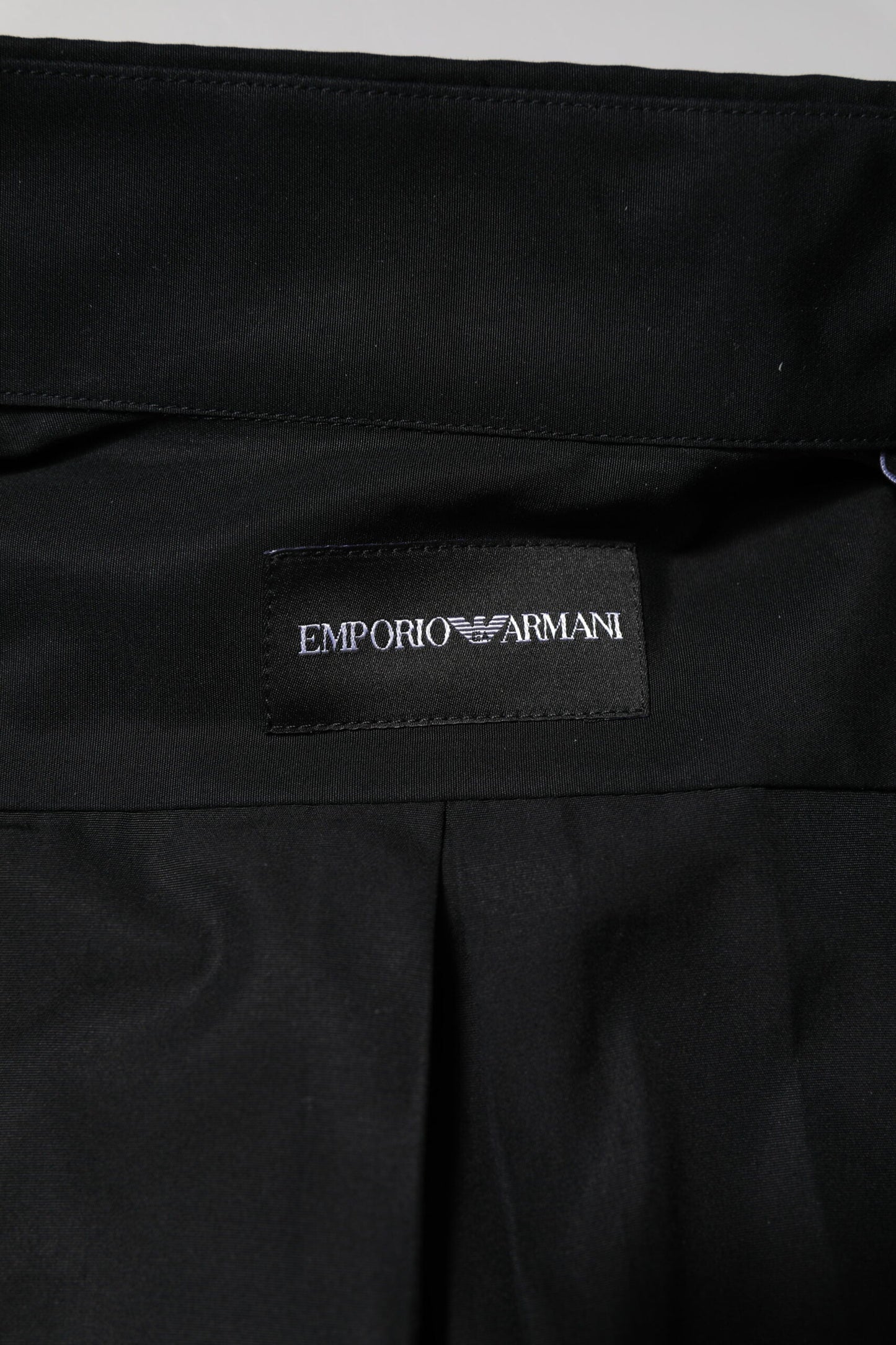 Emporio Armani Black Cotton Long Sleeves Men Formal Dress Shirt