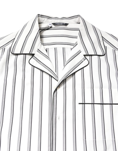 Dolce & Gabbana White Stripes Lounge Pajama Sleepwear Shirt