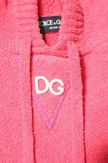 Dolce & Gabbana Red Cotton Knit Hooded Men Pullover Sweater