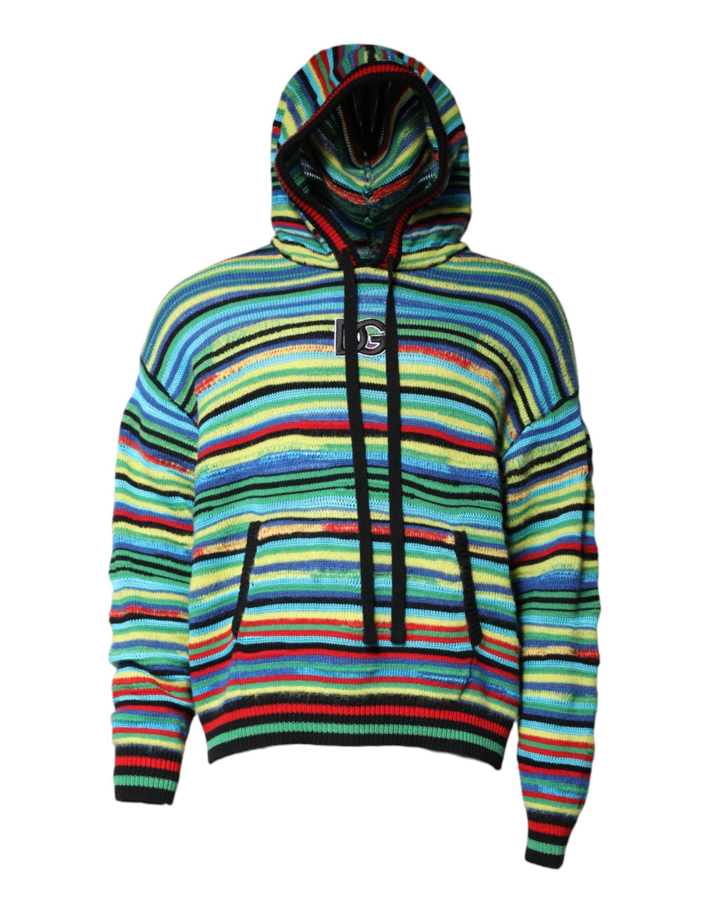 Dolce & Gabbana Multicolor Cotton Hooded Pullover Sweater
