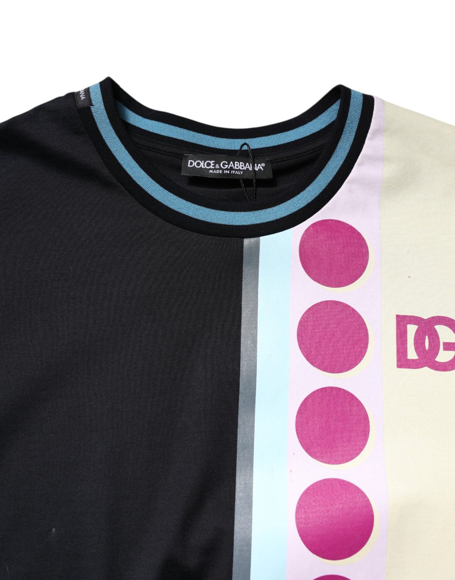 Dolce & Gabbana Multicolor Printed Logo Short Sleeve T-shirt