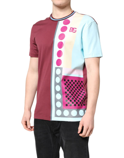 Dolce & Gabbana Multicolor Printed Logo Short Sleeve T-shirt