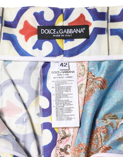 Dolce & Gabbana Multicolor High Waist Women Hot Pants Shorts