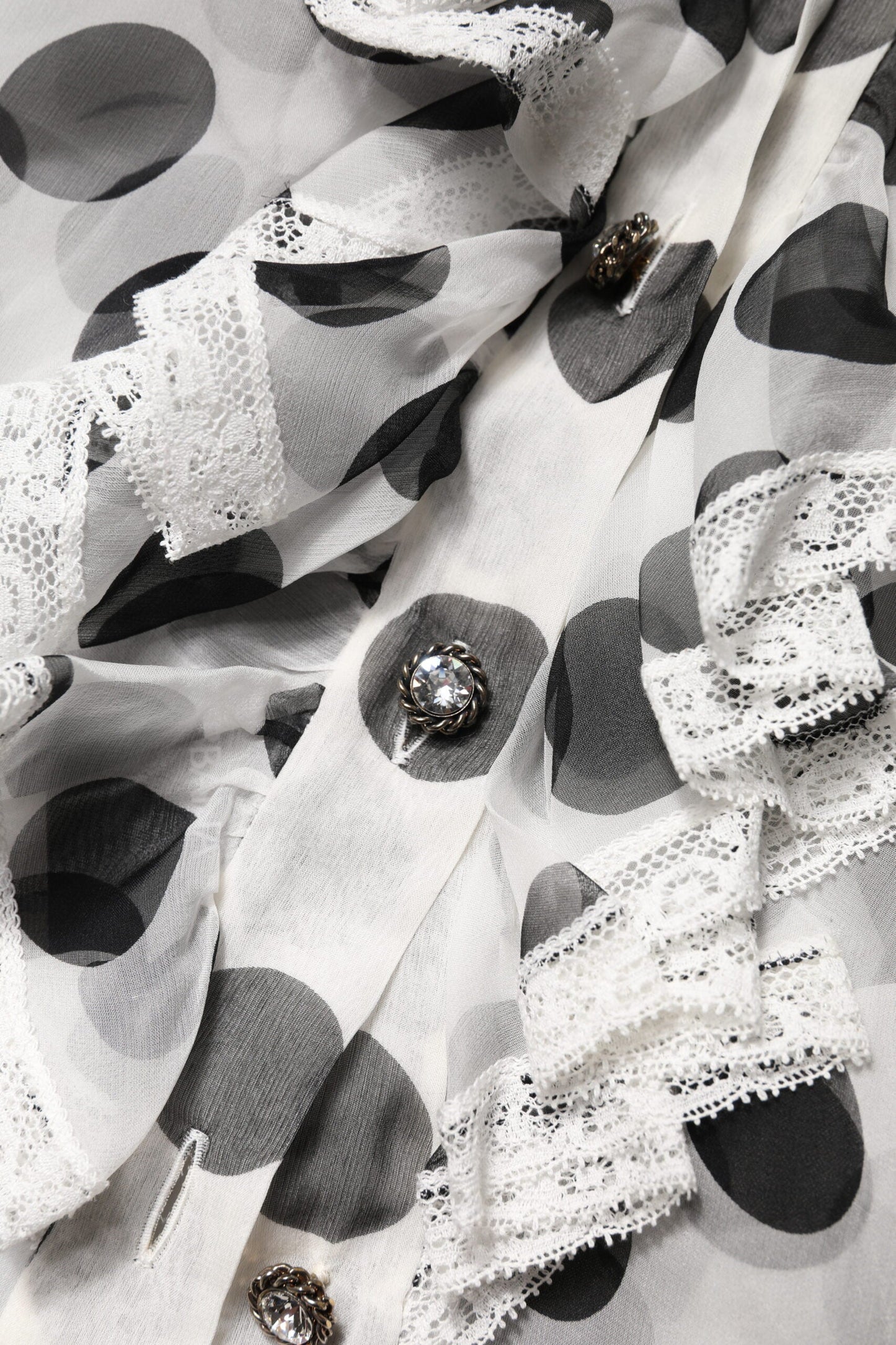 Dolce & Gabbana White Black Polka Dot Cotton Sleeveless Top