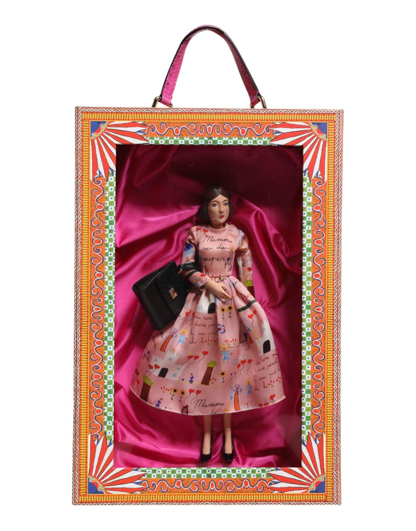 Dolce & Gabbana Pink Dress Ceramic Porcelain Fashion Leather Sicily Dolls