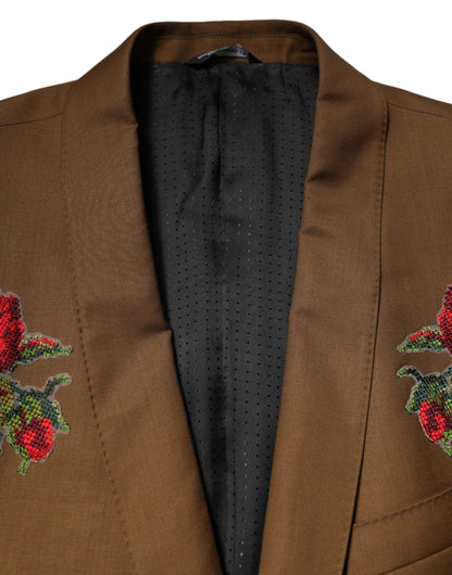 Dolce & Gabbana Brown MARTINI Single Breasted Coat Blazer