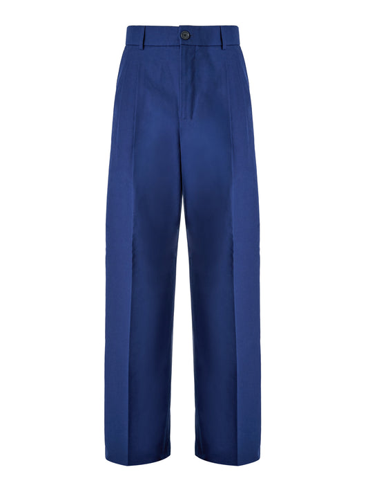Gucci Blue Classic Cotton Pants