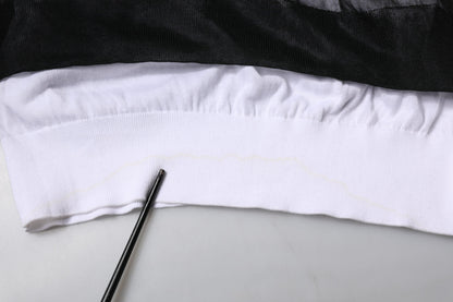 Dolce & Gabbana Black White Logo Knitted Pullover Sweater