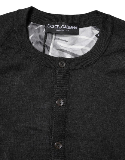 Dolce & Gabbana Black Printed Knitted Men Pullover Sweater