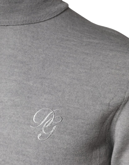 Dolce & Gabbana Gray Wool Knitted Men Pullover Sweater