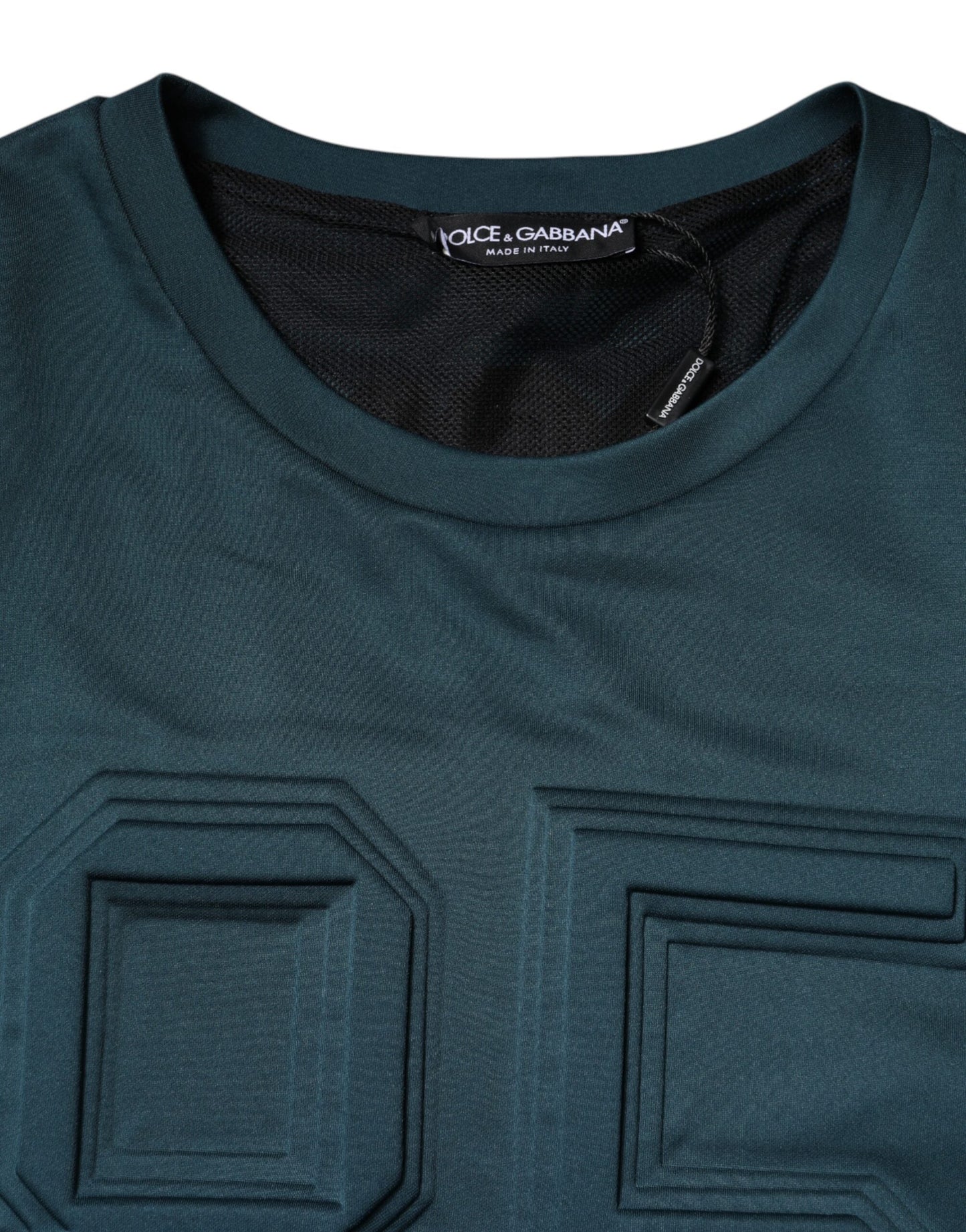 Dolce & Gabbana Dark Green Embossed Logo Pullover Sweater