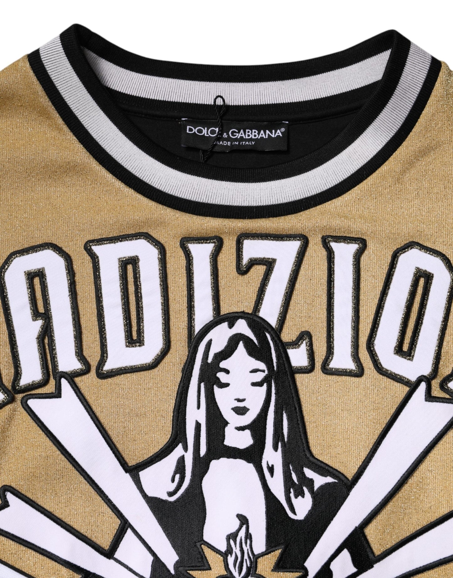 Dolce & Gabbana Multicolor Cotton Crew Neck Pullover Sweater