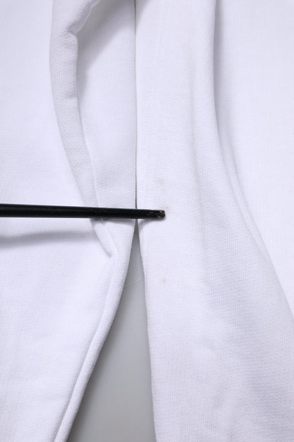 Dolce & Gabbana White Logo Cotton Crew Neck Pullover Sweater