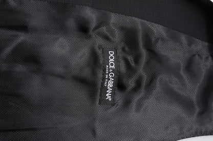 Dolce & Gabbana Black Wool Waistcoat Dress Formal Vest