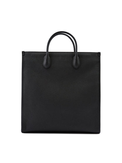 Gucci Black Leather Logo Medium Tote Bag