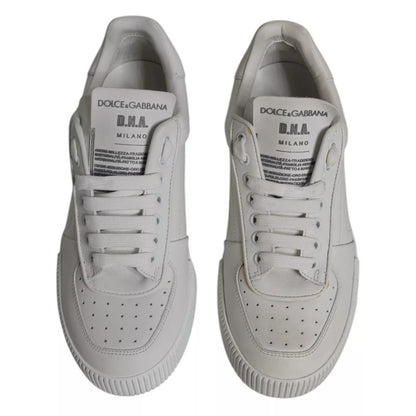 Dolce & Gabbana White Miami Leather Low Top Sneakers Shoes