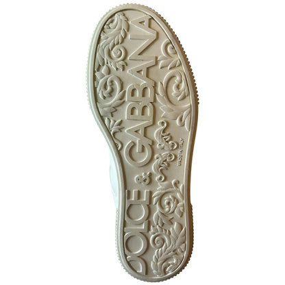 Dolce & Gabbana White Miami Leather Low Top Sneakers Shoes