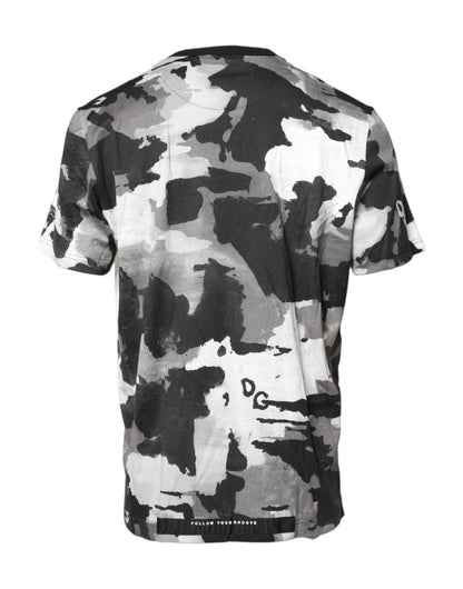 Dolce & Gabbana Multicolor Camouflage Crew Neck T-shirt