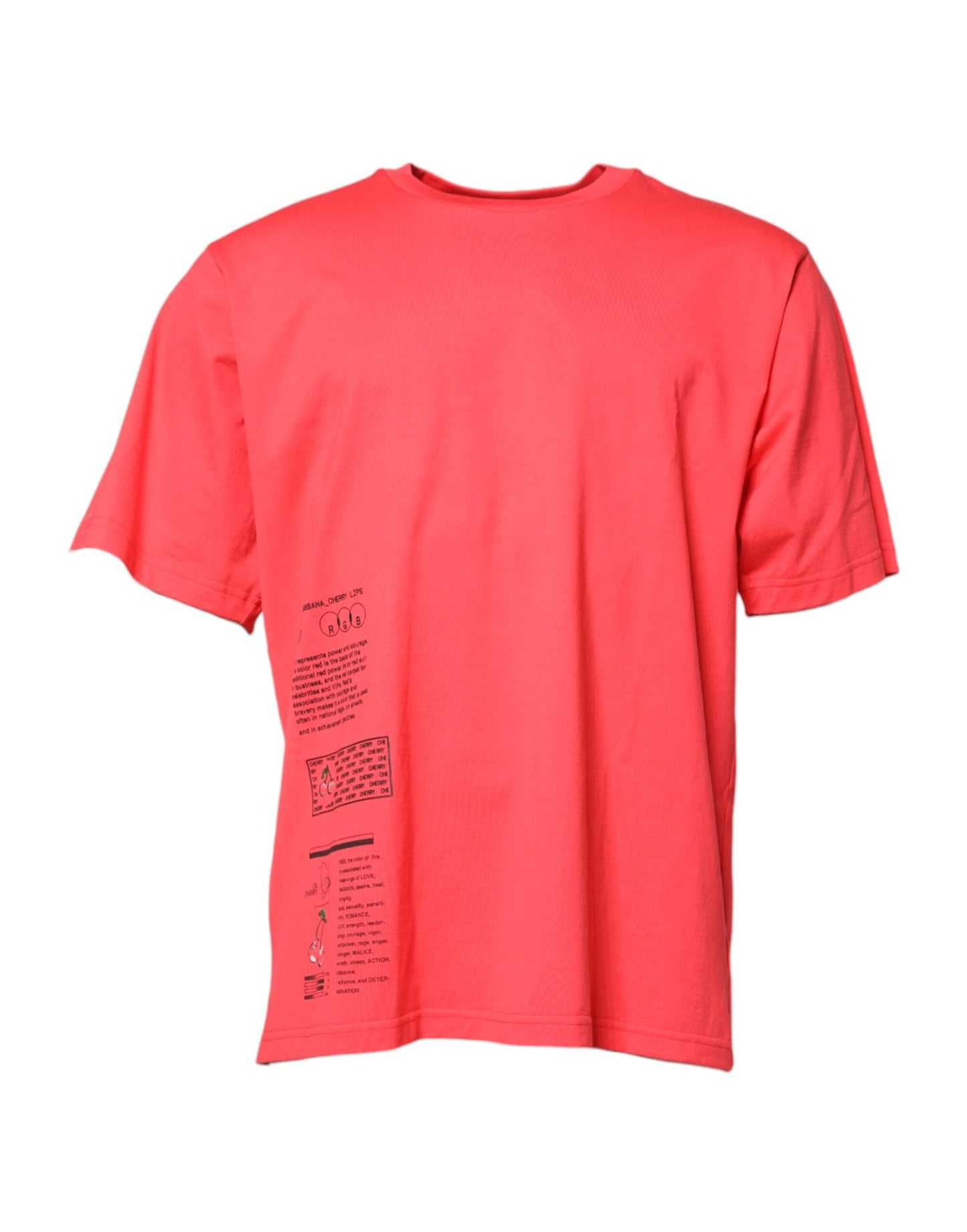 Dolce & Gabbana Red Cotton Lettering Print Crew Neck T-shirt