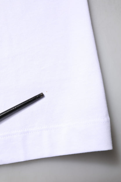 Dolce & Gabbana White Cotton DG Embroidery Crew Neck T-shirt