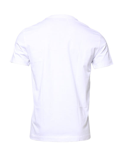 Dolce & Gabbana White Cotton DG Embroidery Crew Neck T-shirt