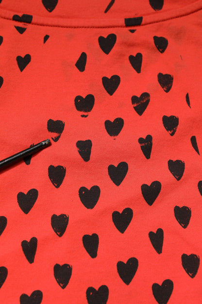 Dolce & Gabbana Red Cotton Sleeveless DG Heart Logo T-shirt