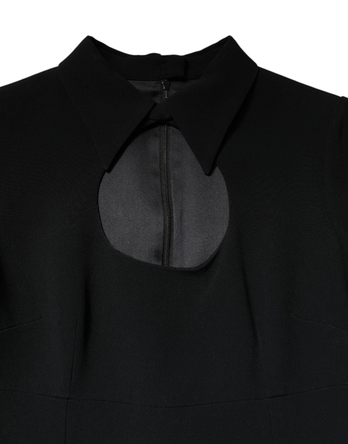 Dolce & Gabbana Black Long Sleeves Bodycon Sheath Midi Dress