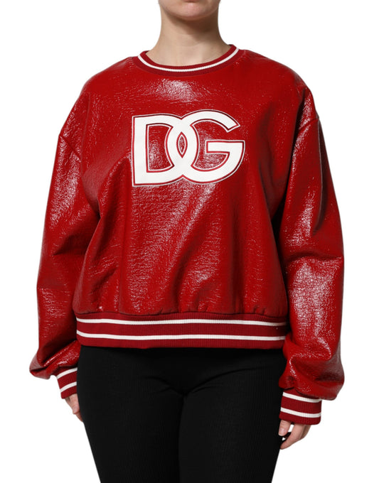 Dolce & Gabbana Red Wool DGLogo Embroidery Pullover Sweater