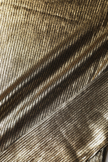 Dolce & Gabbana Gold Round Neck Long Sleeve Pullover Top