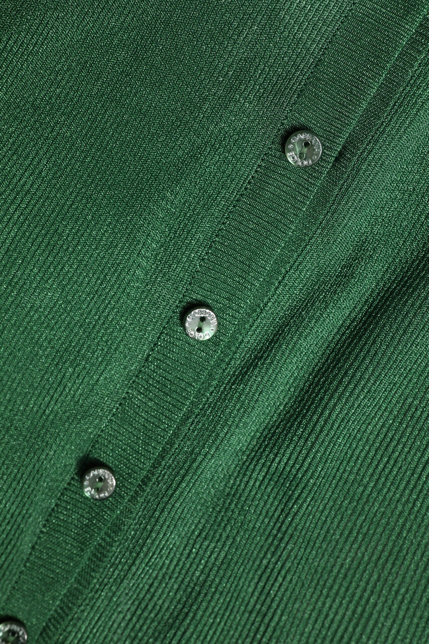 Dolce & Gabbana Green Polyester Long Sleeves Cardigan Sweater