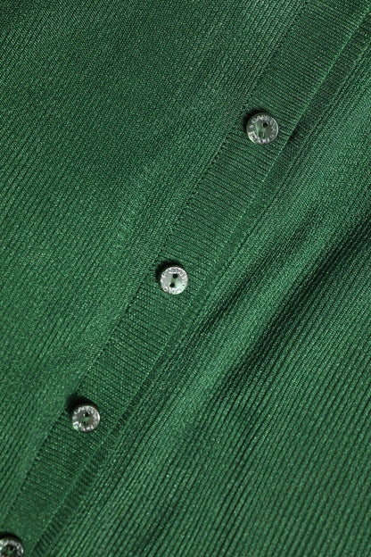 Dolce & Gabbana Green Polyester Long Sleeves Cardigan Sweater