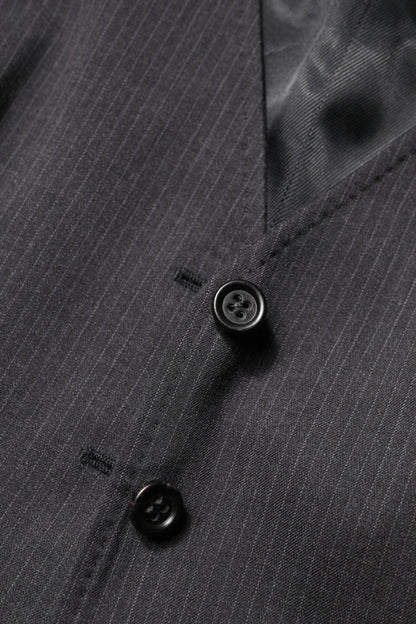 Dolce & Gabbana Black Striped Button Down Sleeveless Vest Top