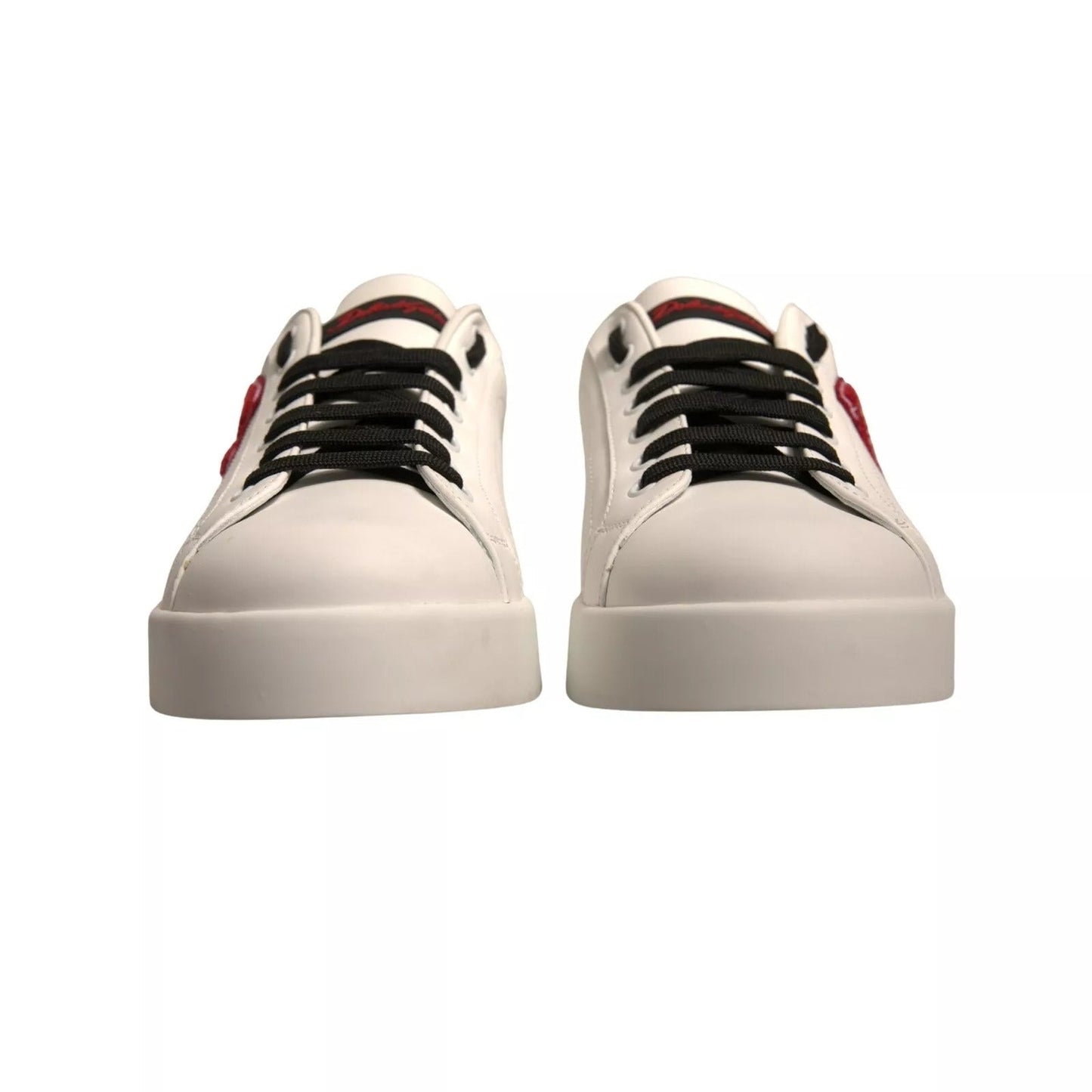 Dolce & Gabbana White Leather DG Logo Low Top Sneaker Shoes