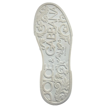 Dolce & Gabbana White Leather DG Logo Low Top Sneaker Shoes