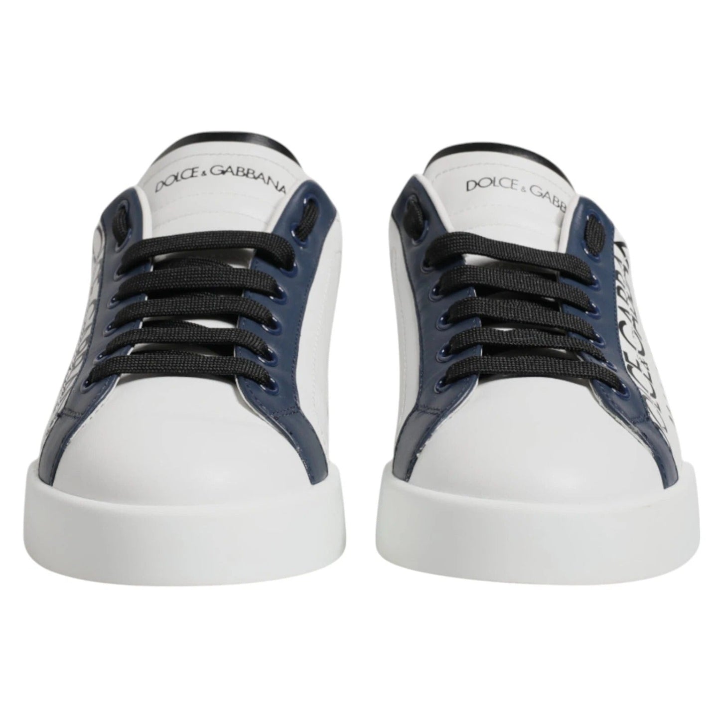 Dolce & Gabbana White Blue Crown Low Top Men Sneakers Shoes